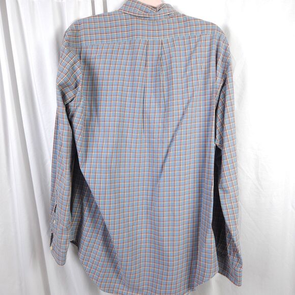 Ralph Lauren Mens Large Blue Plaid Classic Fit Long Sleeve Button Down Shirt - Picture 2 of 8